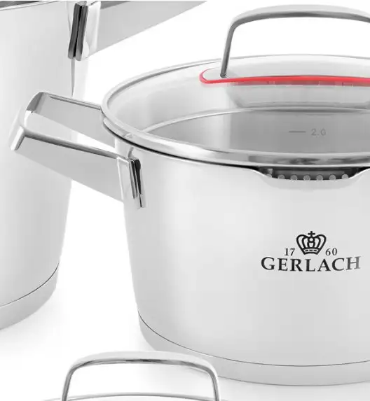 GERLACH SUPERIOR Komplet Garnki z pokrywkami 10 el + Garnek Ambiente 7 l 
