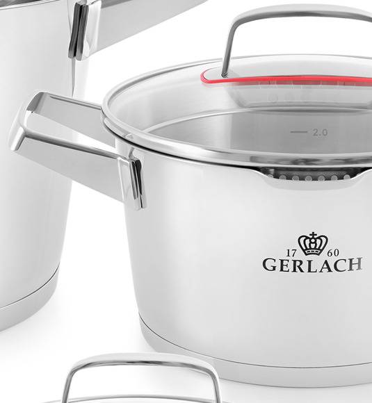 GERLACH SUPERIOR Komplet Garnki z pokrywkami 10 el + Garnek Ambiente 7 l 