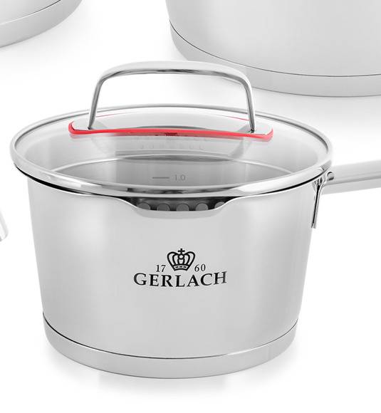 GERLACH SUPERIOR Komplet Garnki z pokrywkami 10 el + Brytfanna Granitex