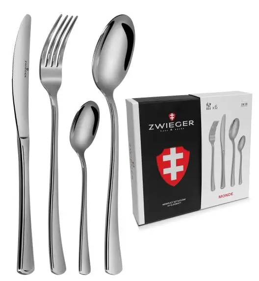 ZWIEGER MONDE Sztućce Komplet 24 elementy dla 6 osób - stal 18/10