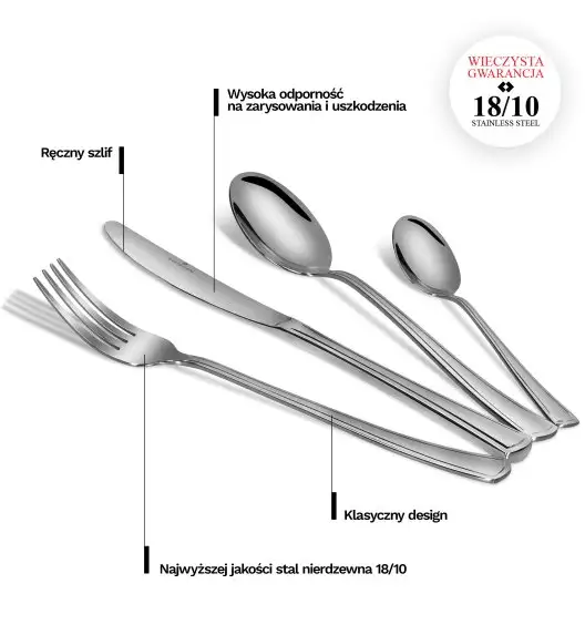 ZWIEGER MONDE Sztućce Komplet 48 elementów dla 12 osób - stal 18/10