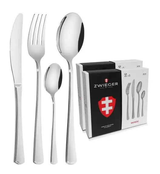 ZWIEGER MONDE Sztućce Komplet 48 elementów dla 12 osób - stal 18/10
