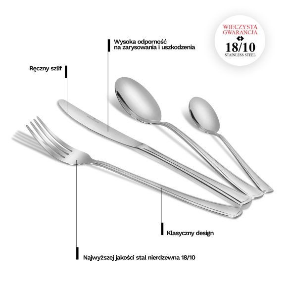 ZWIEGER MONDE Sztućce Komplet 72 elementy dla 18 osób - stal 18/10