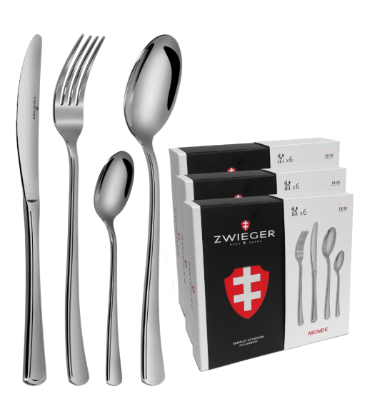 ZWIEGER MONDE Sztućce Komplet 72 elementy dla 18 osób - stal 18/10