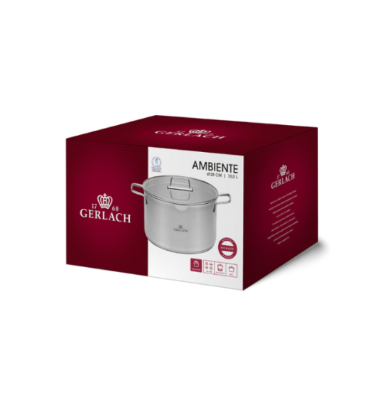 GERLACH NATUR Komplet garnków 24, 28 cm + Garnki stalowe 7, 10 L / powłoka ceramiczna