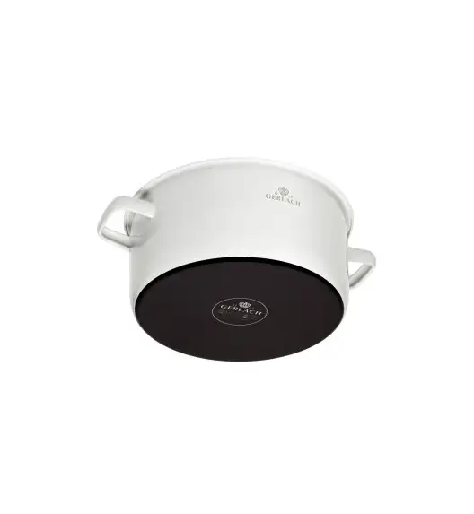 GERLACH NATUR ENAMEL BIAŁY Garnek emaliowany 3 l z pokrywką 20 cm / stal węglowa