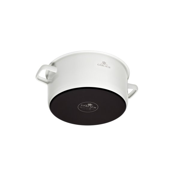 GERLACH NATUR ENAMEL BIAŁY Garnek emaliowany 3 l z pokrywką 20 cm / stal węglowa