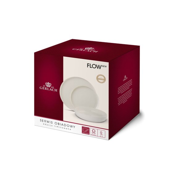GERLACH FLOW Komplet serwis obiadowy 6 os 18 el / porcelana