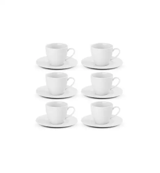 GERLACH MODERN WHITE Komplet filiżanek 185 ml ze spodkami 6 os 12 el / porcelana