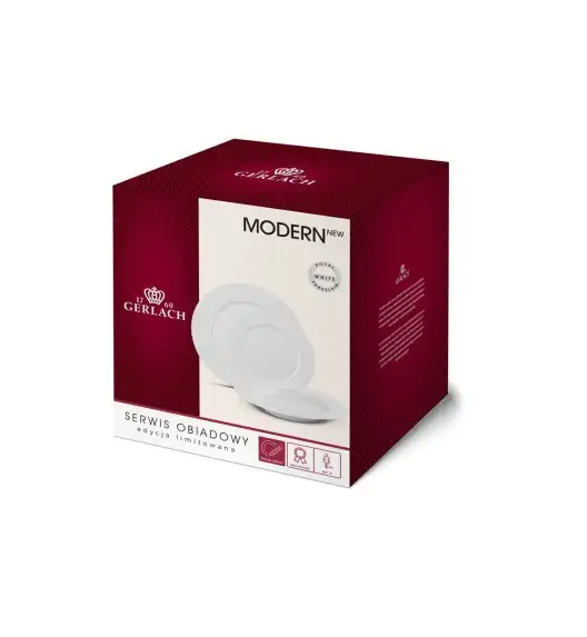 GERLACH MODERN WHITE Komplet serwis obiadowy 6 os 18 el / porcelana