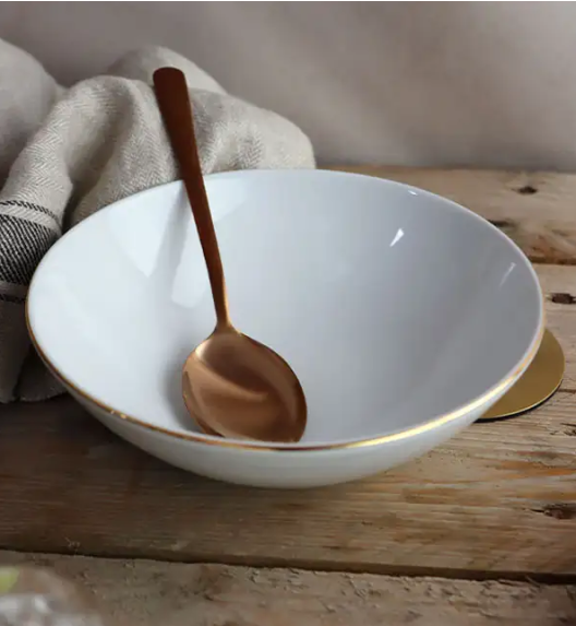 WYPRZEDAŻ! WAZA WA-08Z ZŁOTA LINIA Zestaw 6 talerzy obiadowych i głębokich / 12 el / porcelana 