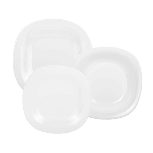 LUMINARC CARINE WHITE Serwis obiadowy 36 el dla 12 os / szkło
