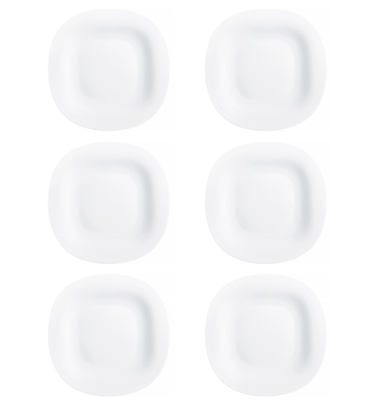 LUMINARC CARINE WHITE 6x Talerz obiadowy 27 cm / biały / szkło