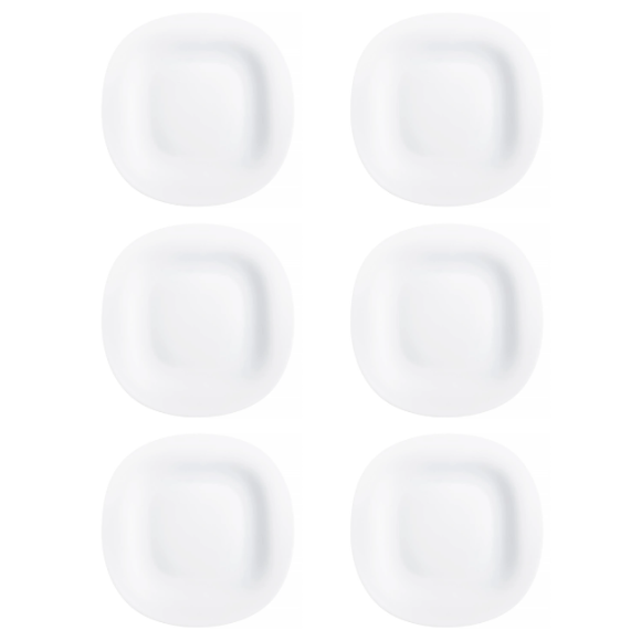 LUMINARC CARINE WHITE 6x Talerz obiadowy 27 cm / biały / szkło