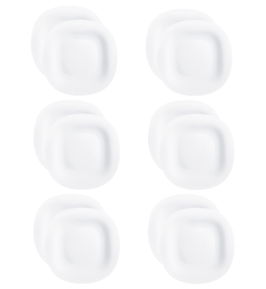 LUMINARC CARINE WHITE 12x Talerz obiadowy 27 cm / biały / szkło