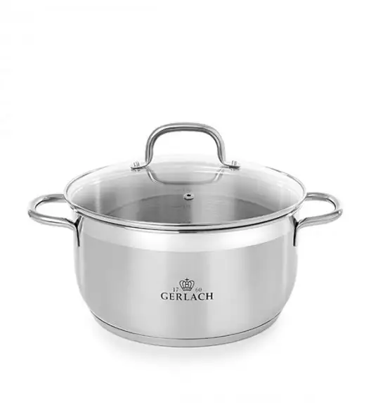 GERLACH Sendo Komplet garnki z pokrywkami 11 el + 2 patelnie Gerlach Granitex 28, 20 cm / stal nierdzewna / indukcja