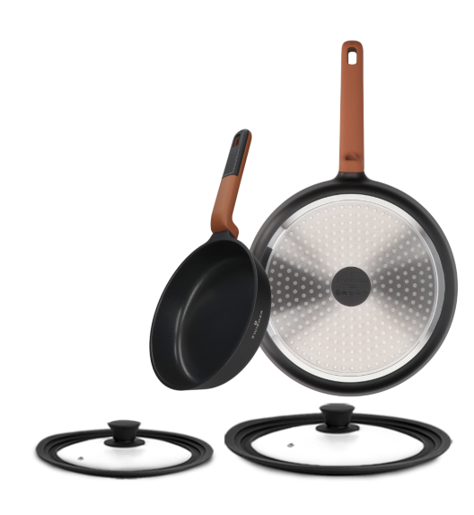 ZWIEGER VERDI Komplet 2 patelnie 20, 28 cm + pokrywki 3w1 / powłoka nieprzywierająca