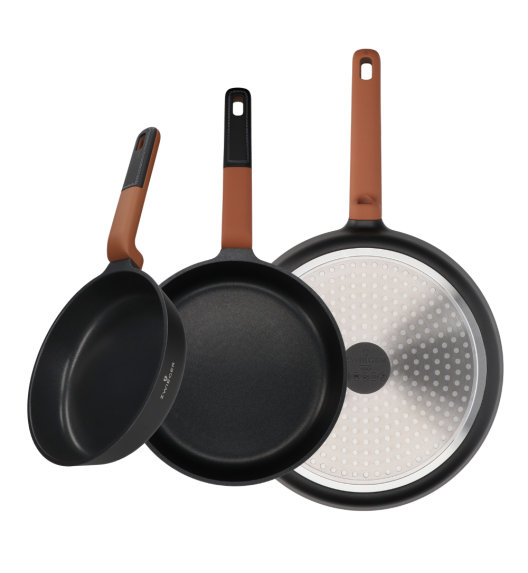 ZWIEGER VERDI Komplet 3 patelnie 20, 24, 28 cm / powłoka nieprzywierająca