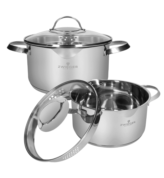 ZWIEGER VERON Komplet garnków z pokrywkami 22, 24 cm / stal nierdzewna