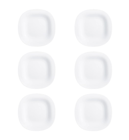 LUMINARC CARINE WHITE 6x Talerz deserowy 19,5 cm | szkło hartowane