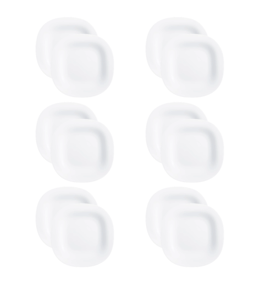 LUMINARC CARINE WHITE 12x Talerz deserowy 19,5 cm | szkło hartowane