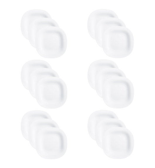 LUMINARC CARINE WHITE 18x Talerz deserowy 19,5 cm | szkło hartowane