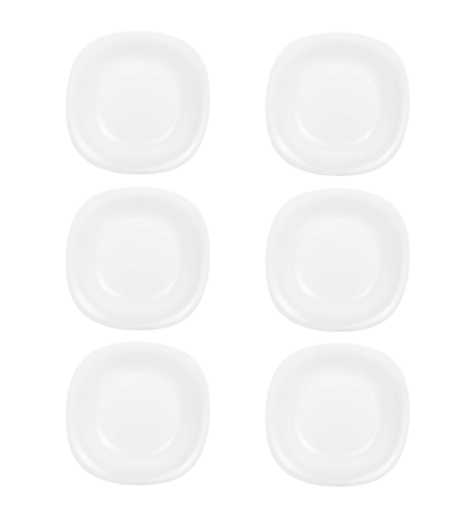 LUMINARC CARINE WHITE 6x Talerz głęboki 21 cm | szkło hartowane