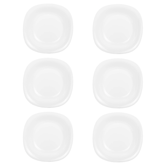 LUMINARC CARINE WHITE 6x Talerz głęboki 21 cm | szkło hartowane