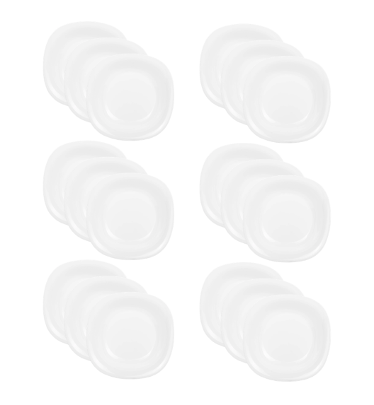 LUMINARC CARINE WHITE 18x Talerz głęboki 21 cm | szkło hartowane