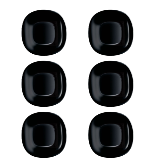 LUMINARC CARINE BLACK 6x Talerz deserowy 19 cm | szkło hartowane
