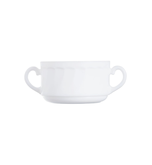 LUMINARC TRIANON Bulionówka 300 ml | 10 cm / biała / szkło hartowane