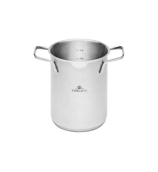 GERLACH AMBIENTE Garnek wysoki 4 l z sitkiem i pokrywką 16 cm / stal nierdzewna