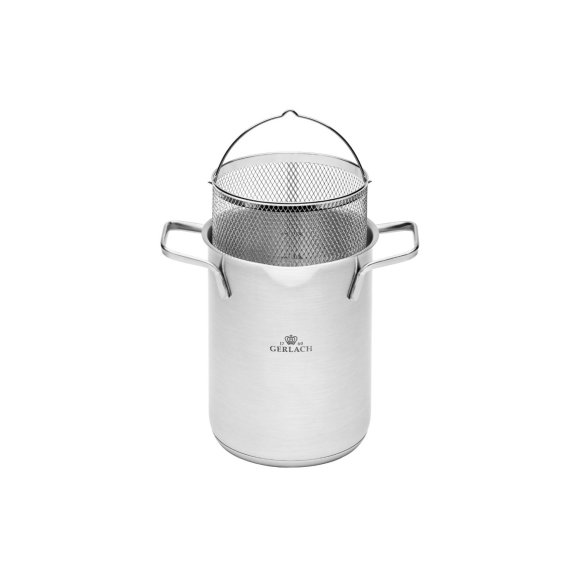 GERLACH AMBIENTE Garnek wysoki 4 l z sitkiem i pokrywką 16 cm / stal nierdzewna