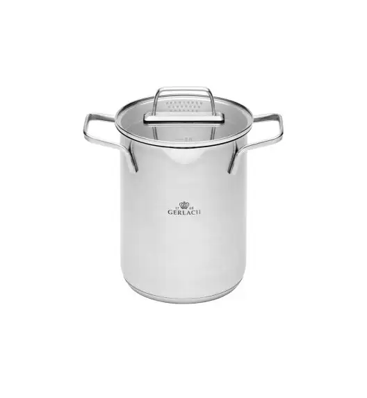 GERLACH AMBIENTE Garnek wysoki 4 l z sitkiem i pokrywką 16 cm / stal nierdzewna