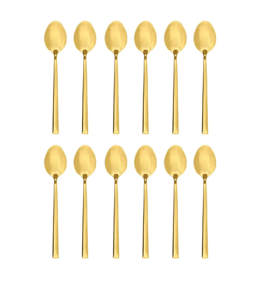 AMBITION COMO GOLD Komplet 12 łyżeczek do herbaty dla 12 osób / złote