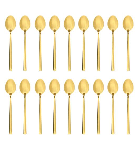 AMBITION COMO GOLD Komplet 18 łyżeczek do herbaty dla 18 osób / złote