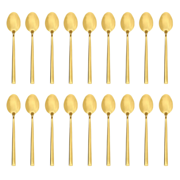 AMBITION COMO GOLD Komplet 18 łyżeczek do herbaty dla 18 osób / złote