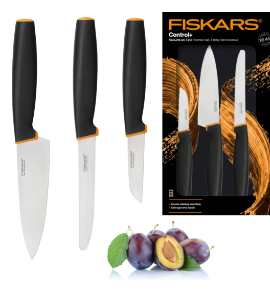 FISKARS CONTROL+ Zestaw 3 noży FAVOURITE SET w pudełku / japońska stal nierdzewna