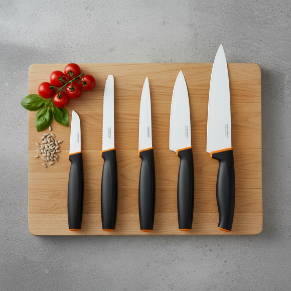 FISKARS CONTROL+ Zestaw 5 noży FAVOURITE + COOK'S SET w pudełku / japońska stal nierdzewna