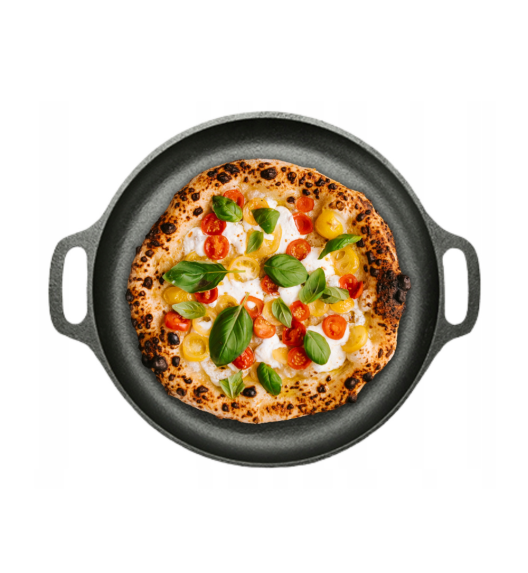 HAGE Patelnia forma na grilla ognisko do pizzy 30 cm / żeliwo
