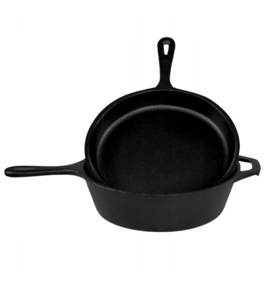 HAGE Rondel żeliwny 3w1 patelnia brytfanna 26 cm pokrywka Cast Iron