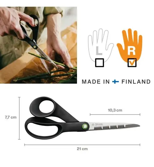 FISKARS OGRÓD 1074544 FUNCTIONAL FORM Nożyce ogrodowe 21 cm / ząbkowane / czarne