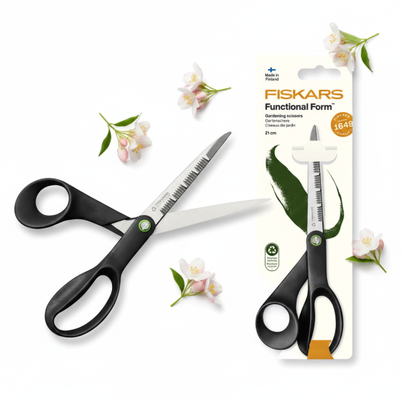 FISKARS OGRÓD 1074544 FUNCTIONAL FORM Nożyce ogrodowe 21 cm / ząbkowane / czarne