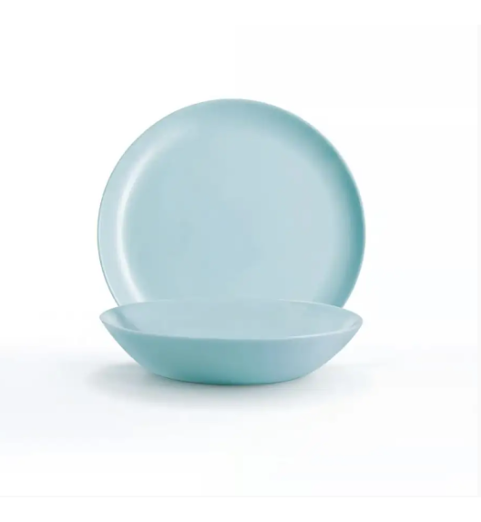 WYPRZEDAŻ! LUMINARC DIWALI PARADISE BLUE Zestaw talerzy głębokich i deserowych / 12 el