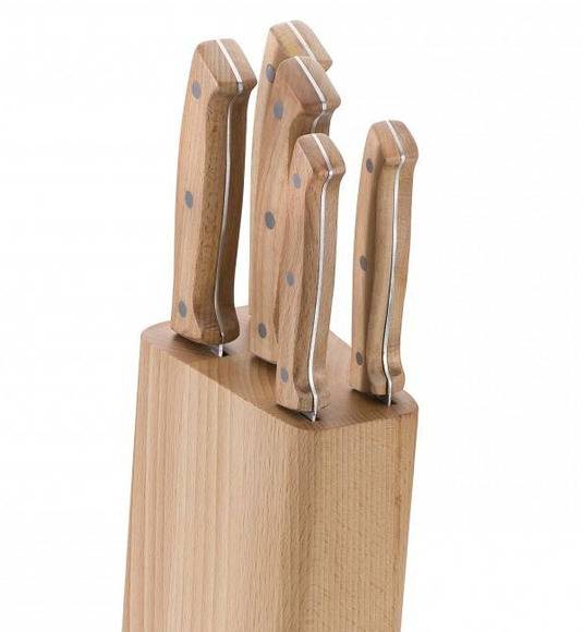 GERLACH COUNTRY 959A Komplet 5 noży w bloku + ostrzałka 3w1 uni czarna