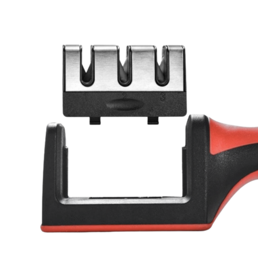 GERLACH COUNTRY 959A Komplet 5 noży w bloku + ostrzałka 3w1 uni czerwona