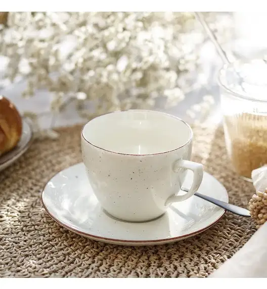 WYPRZEDAŻ! CHODZIEŻ CITY CT02 ŻYWIOŁY Filiżanka ze spodkiem 250 ml / 2 szt. / PUSTYNNY PIASEK / porcelana