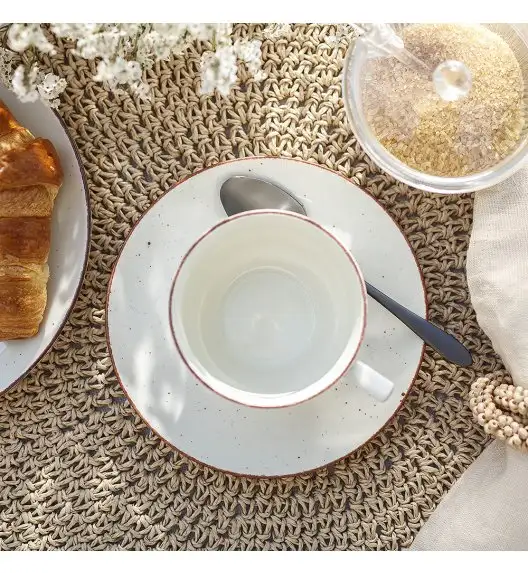 WYPRZEDAŻ! CHODZIEŻ CITY CT02 ŻYWIOŁY Filiżanka ze spodkiem 250 ml / 2 szt. / PUSTYNNY PIASEK / porcelana