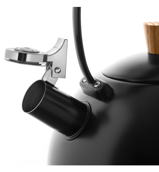 GERLACH NATUR Czajnik 2,5 L / czarny mat z drewnianą rączką / stal nierdzewna