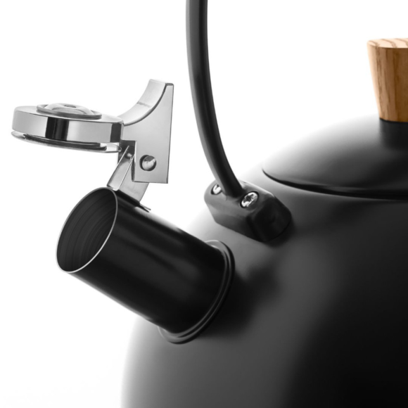 GERLACH NATUR Czajnik 2,5 L / czarny mat z drewnianą rączką / stal nierdzewna